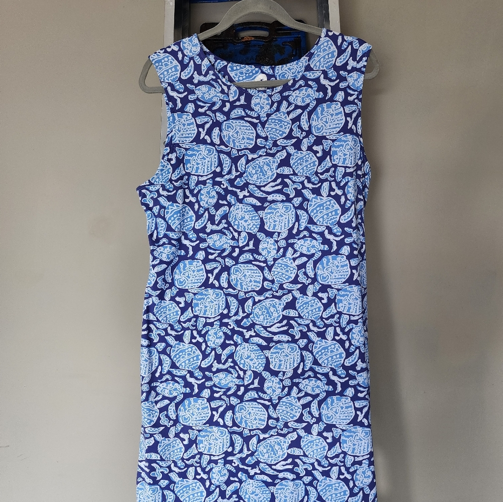 Surf Style Blue and White Sheath Dress for